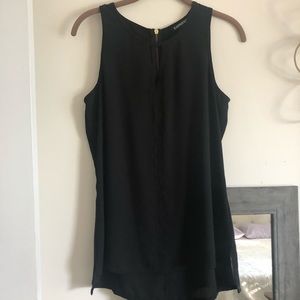 EXPRESS Black Keyhole Neck, Gold Zipper Back Tank